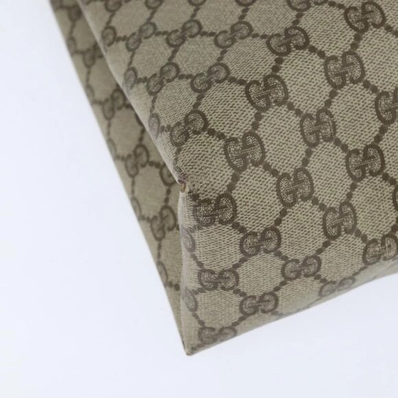GUCCI GG Supreme Web Sherry Line Tote Bag PVC Beige Gold - Picture 7 of 16